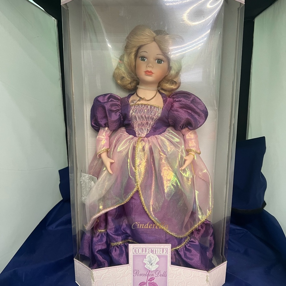 Vintage Cinderella Collectible Memories Porcelain Doll - Purple and Gold